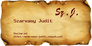 Szarvasy Judit névjegykártya